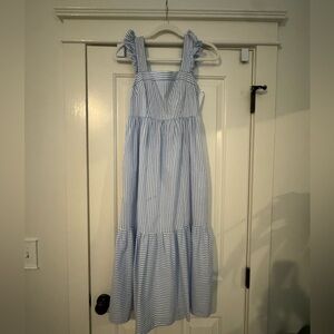 Gal meets glam Jasmine blue and white striped midi dress